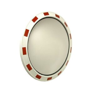 Spogulis ø70 cm, sarkans/balts