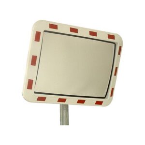 Spogulis, četrstūra, 60x40cm, sarkans/balts