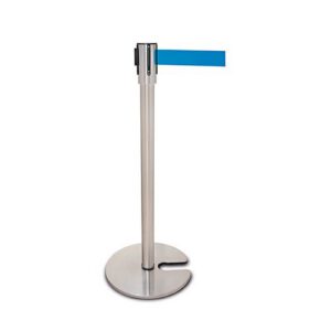 Norobežošanas lenta (zila) ar nerūsējošā tērauda statīvu un pamatni ar iegriezumu