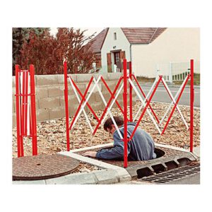 Šķērveida metāla barjera, salokāma (kvadrātveida), 3m