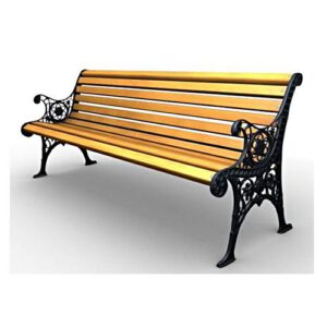 Čuguna soliņš ar atzveltni un elkoņa balstiem, 150cm