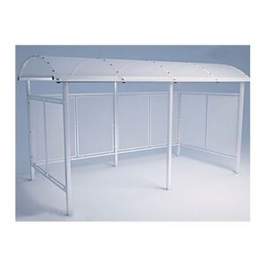 Nojume ar aizmugurējo un sānu sienām 10 velosipēdu novietošanai, 420x230cm