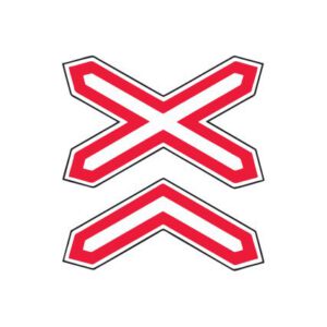 Brīdinājuma zīme Nr.135/Daudzsliežu dzelzceļa pārbrauktuve, 1250x1250mm, 1. atstarošanas klase