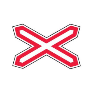 Brīdinājuma zīme Nr.134/Viensliežu dzelzceļa pārbrauktuve, 1250x600mm, 1. atstarošanas klase