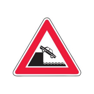 Brīdinājuma zīme Nr.127/Krastmala, 900x900mm, 2. atstarošanas klase