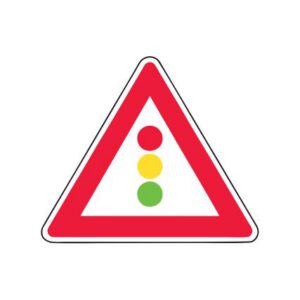 Brīdinājuma zīme Nr.123/Luksofors, 900x900mm, 2. atstarošanas klase