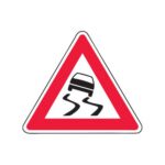 Brīdinājuma zīme Nr.115/Slidens ceļš, 900x900mm, 2. atstarošanas klase