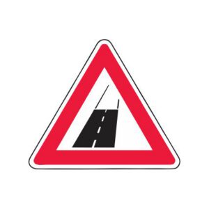 Brīdinājuma zīme Nr.114/Ceļa seguma maiņa, 700x700mm, 2. atstarošanas klase