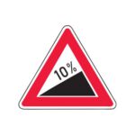 Brīdinājuma zīme Nr.111/Stāvs augšupceļš, 900x900mm, 1. atstarošanas klase