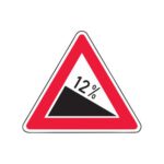 Brīdinājuma zīme Nr.110/Stāvs lejupceļš, 700x700mm, 1. atstarošanas klase