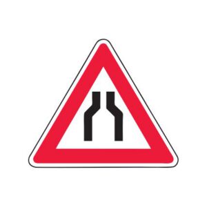 Brīdinājuma zīme Nr.107/Ceļa sašaurinājums, 700x700mm, 1. atstarošanas klase