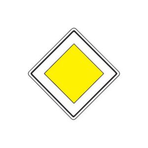 Priekšrocības zīme Nr.201/Galvenais ceļš (metāla)