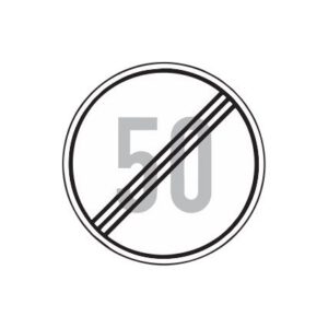 Aizlieguma zīme Nr.324/Maksimālā ātruma ierobežojums beidzas, d.600mm, 2. atstarošanas klase