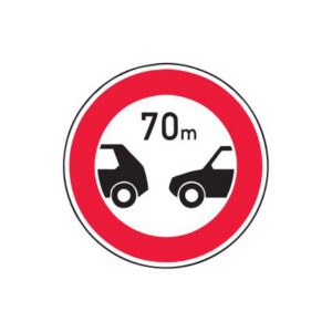 Aizlieguma zīme Nr.318/Minimālās distances ierobežojums, d.700mm, 2. atstarošanas klase