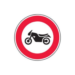 Aizlieguma zīme Nr.304/Motocikliem braukt aizliegts, d.600mm, 1. atstarošanas klase