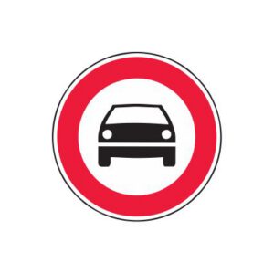 Aizlieguma zīme Nr.303/Mehāniskajiem transportlīdzekļiem braukt aizliegts, d.700mm, 2. atstarošanas klase