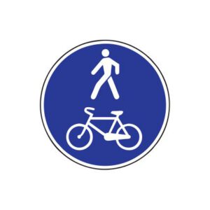 Rīkojuma zīme Nr.417/Kopīgs gājēju un velosipēdu ceļš, mini izmērs, d.350mm, 2. atstarošanas klase