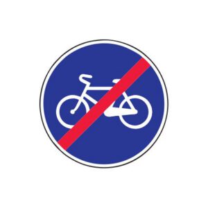Rīkojuma zīme Nr.414/Velosipēdu ceļa beigas, d.700mm, 2. atstarošanas klase