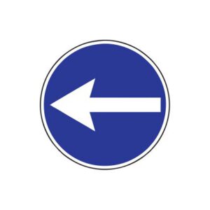 Rīkojuma zīme Nr.408/Braukt pa kreisi, d.700mm, 1. atstarošanas klase