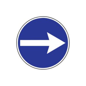 Rīkojuma zīme Nr.407/Braukt pa labi, d.600mm, 1. atstarošanas klase