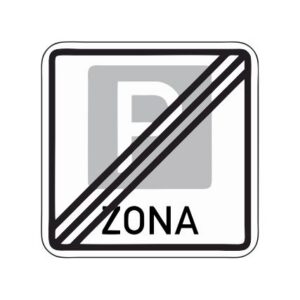 Norādījuma zīme Nr.530/Stāvvietu zonas beigas, 900x900mm, 2. atstarošanas klase