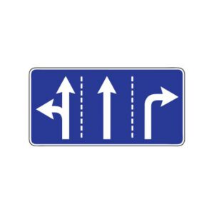 Norādījuma zīme Nr.513/Braukšanas virzieni joslās, 1400x700mm,, 2. atstarošanas klase
