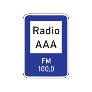 Servisa zīme Nr.623/Radiokanāls ceļa satiksmes informācijas sniegšanai, 600x900mm, 2. atstarošanas klase