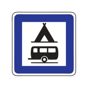 Servisa zīme Nr.614/Kempings un kempingpiekabju stāvvieta, 600x900mm, 2. atstarošanas klase