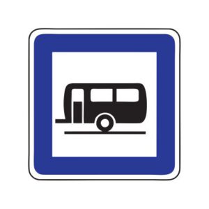 Servisa zīme Nr.613/Kempingpiekabju stāvvieta, 600x600mm, 1. atstarošanas klase