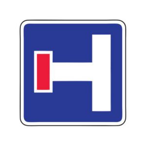 Nr.713/Iepriekšējs virziena rādītājs strupceļam, 700x700mm, 1. atstarošanas klase