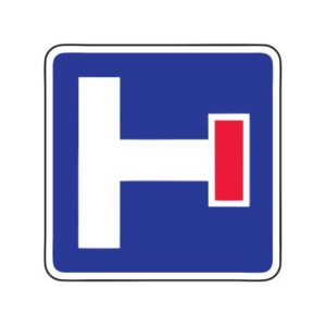 Nr.712/Iepriekšējs virziena rādītājs strupceļam, 600x600mm, 1. atstarošanas klase