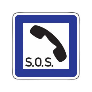 Servisa zīme Nr.633/Avārijas tālrunis, 700x700mm, 2. atstarošanas klase