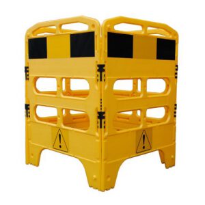 Plastmasas barjera, četrdaļīga (dzeltena) 4000x1000mm [MEL]