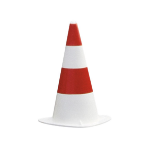 Konuss h=51cm, gumijas, balts ar sarkanām joslām, EUROPA JUNIOR