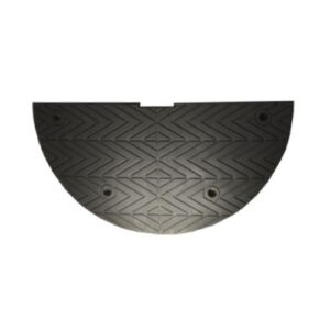 Ātruma slāpētāja D5 PREMIUM (guļošā policista) nobeiguma elements, 435x895x50mm (melns ar dzeltenu) [GH]