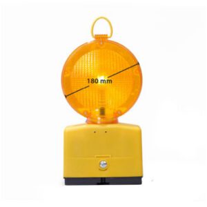 Brīdinājuma signāllukturis ar vietu 2 baterijām (15cd), dzeltens (vienpusējs) ar stiprinājumu [NI]