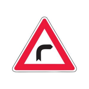 Brīdinājuma zīme Nr.103/Bīstams pagrieziens, 1200x1200mm, 2. atstarošanas klase