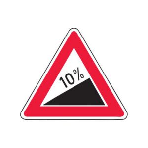 Brīdinājuma zīme Nr.111/Stāvs augšupceļš, 1200x1200mm, 2. atstarošanas klase