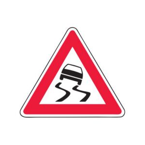 Brīdinājuma zīme Nr.115/Slidens ceļš, 1200x1200mm, 2. atstarošanas klase