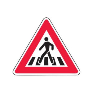 Brīdinājuma zīme Nr.120/Gājēju pāreja, 1200x1200mm, 1. atstarošanas klase
