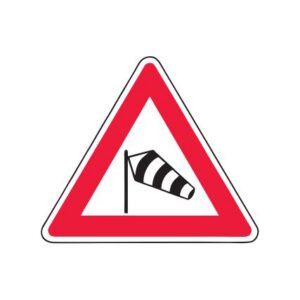 Brīdinājuma zīme Nr.128/Sānvējš, 1200x1200mm, 1. atstarošanas klase