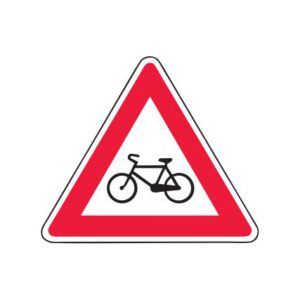 Brīdinājuma zīme Nr.130/Velosipēdu ceļa šķērsošana, 1200x1200mm, 1. atstarošanas klase