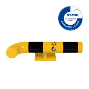 Metāla aizsargbarjeras iekšējais stūris (kreisā puse), d=76mm, l=500mm [DAN]