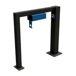 Velosipēdu statīvs 1 elektro-velosipēdam ar slēdzamu uzlādes kasti (karsti cinkots un krāsots) [SCH]