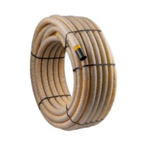 PVC gofrēta drenu caurule ar ģeotekstila filtru, d=100mm (rullī 50m)