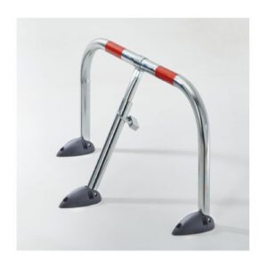 Stāvvietu barjera -Trīspunktu STANDART ar gumijas pamatnēm (10t), ar piekaramo atslēgu [MOT]