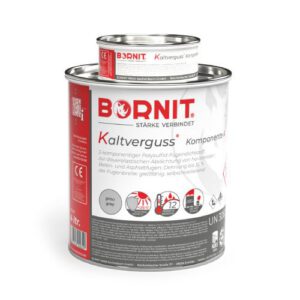 BORNIT® Kaltverguss auksta pielietojuma masa šuvju hermetizēšanai (2-komponentu), 4l bundža, pelēka
