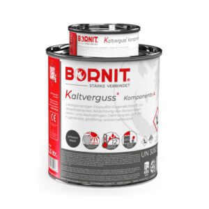 BORNIT® Kaltverguss auksta pielietojuma masa šuvju hermetizēšanai (2-komponentu), 2.5l bundža, melna