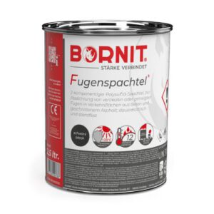 BORNIT® Fugenspachtel auksta pielietojuma masa vertikālu/slīpu šuvju hermetizēšanai (2-komponentu), 2.5l bundža, melna