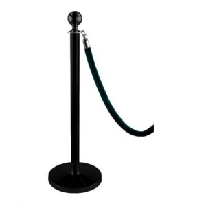 Auklu tipa statīvs (melns, RAL 9005)  ar lodes formas augšdaļu un melni krāsotu pamatni RAL 9005 (h=1010mm), pulēta apdare